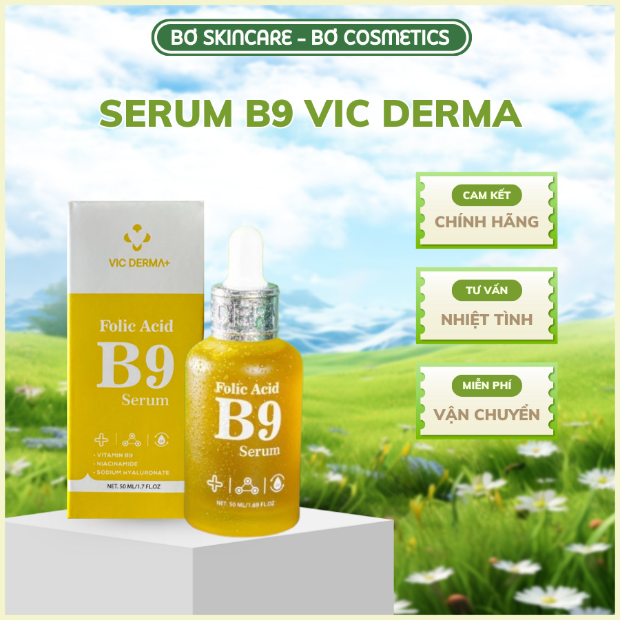  VOUCHER 50K - Serum B9 Vic Derma Folic Acid Phục Hồi Trẻ Hóa Dịu da kích ứng Căng bóng da 