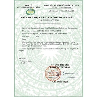 TPCN Sữa dinh dưỡng Hấp Thụ Chậm Micellar Casein