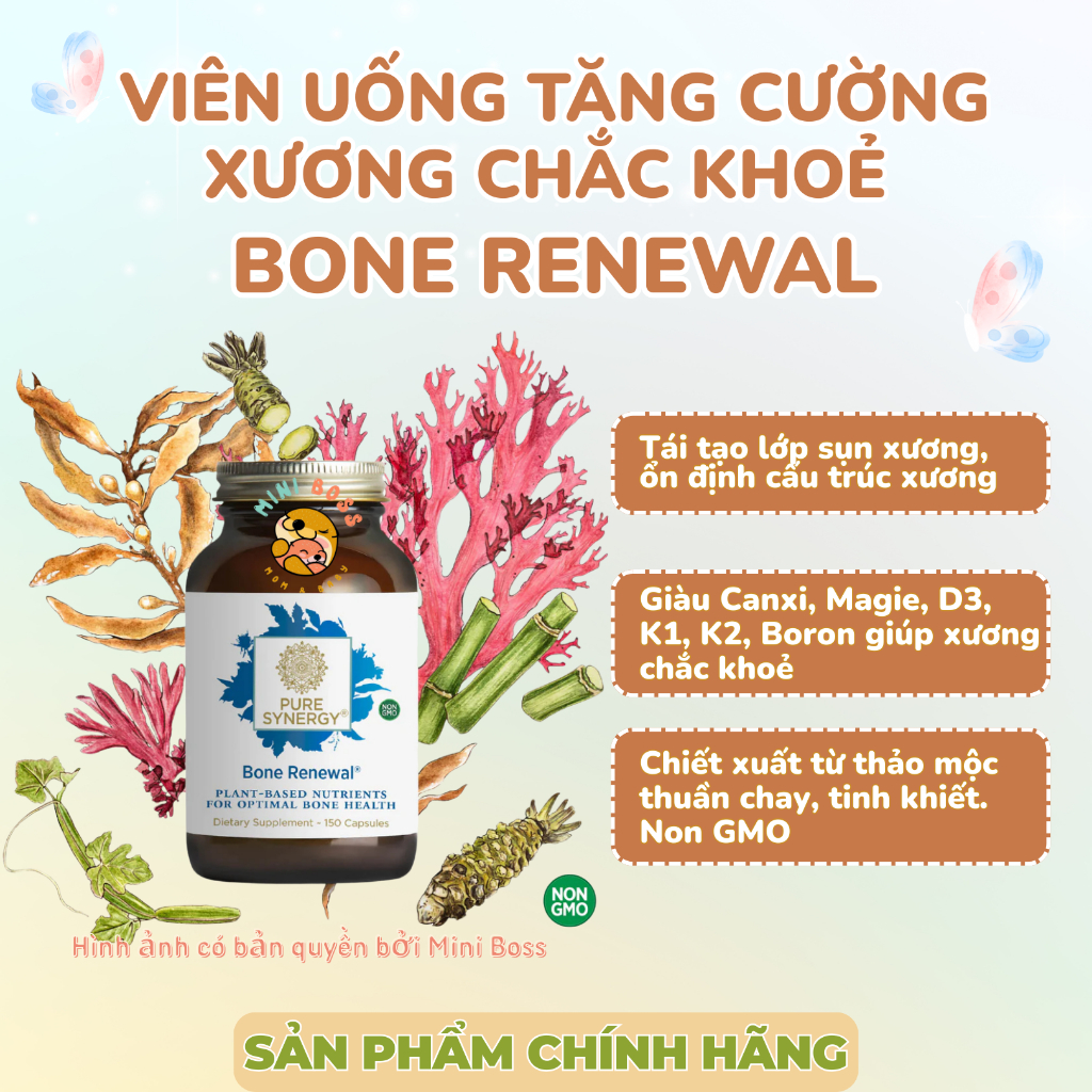 Viên uống bổ xương khớp Canxi,D3,K2,Magie Bone Renewal Pure Synergy 150v