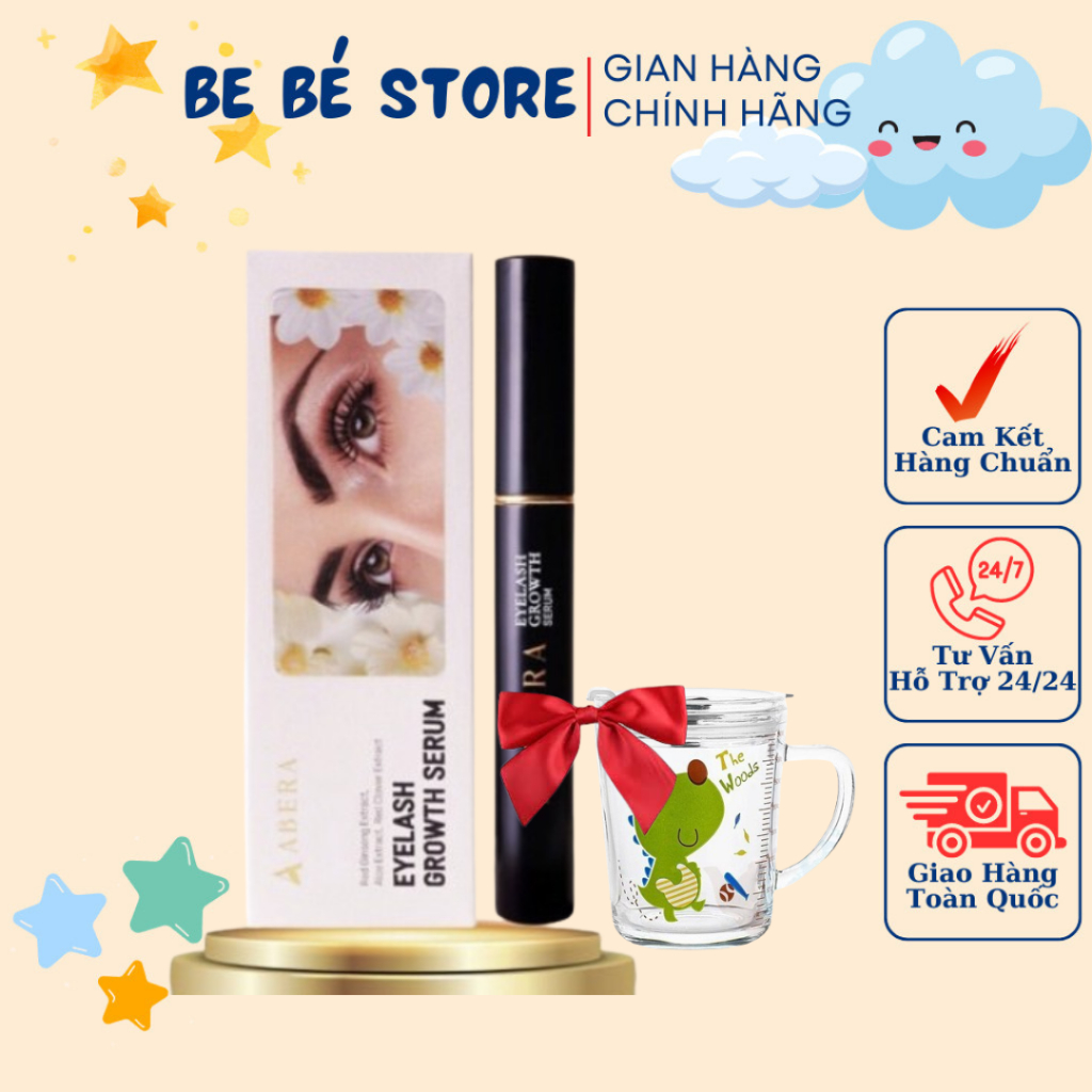 Serum Dưỡng Mi Abera - Kích Mi Mọc Dài Và Dày Nhanh, Mi Tự Nhiên, Không Gãy Rụng 5ml - Tặng kem chốn