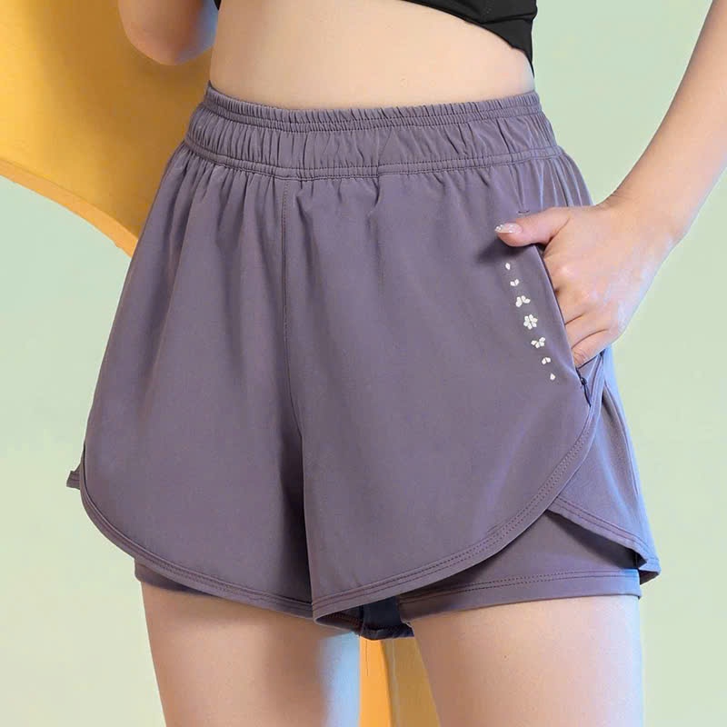 Quần tập gym yoga nữ cạp chun [Luro Q7N], quần short thể thao cao cấp có túi 2 lớp, co giãn