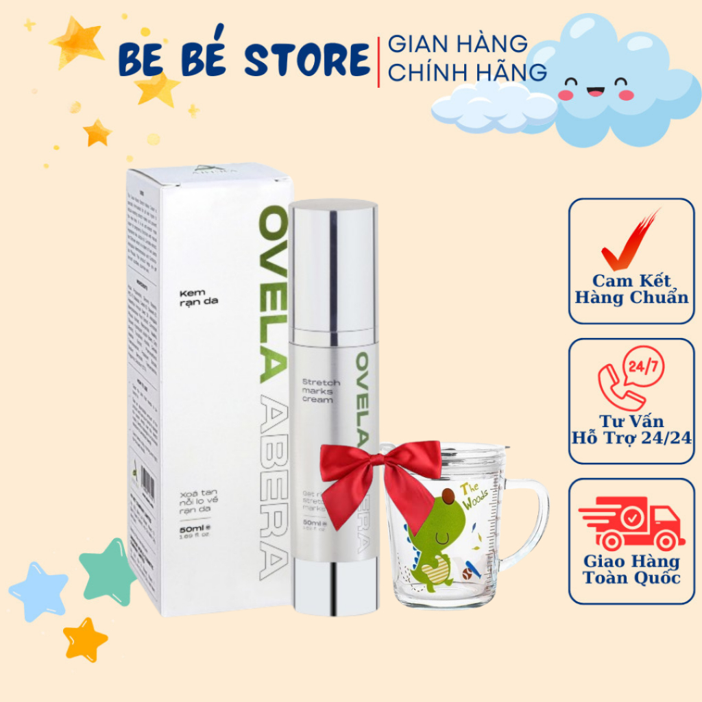Kem Rạn Da Ovela Abera 50ML - Giảm Rạn Cũ, Ngừa Rạn Mới, Dưỡng Ẩm, Mờ Thâm Rạn An Toàn Cho Mẹ Bầu - 