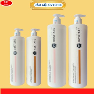  Cặp dầu gội xả dưỡng sinh KOSIFATE Collagen cho tóc sạch gàu mềm mượt phục hồi đa tầng 1000ml*2 
