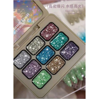  Set gel nhũ kim tuyến 9 màu siêu sáng lấp lánh sơn vẽ móng tay nail 