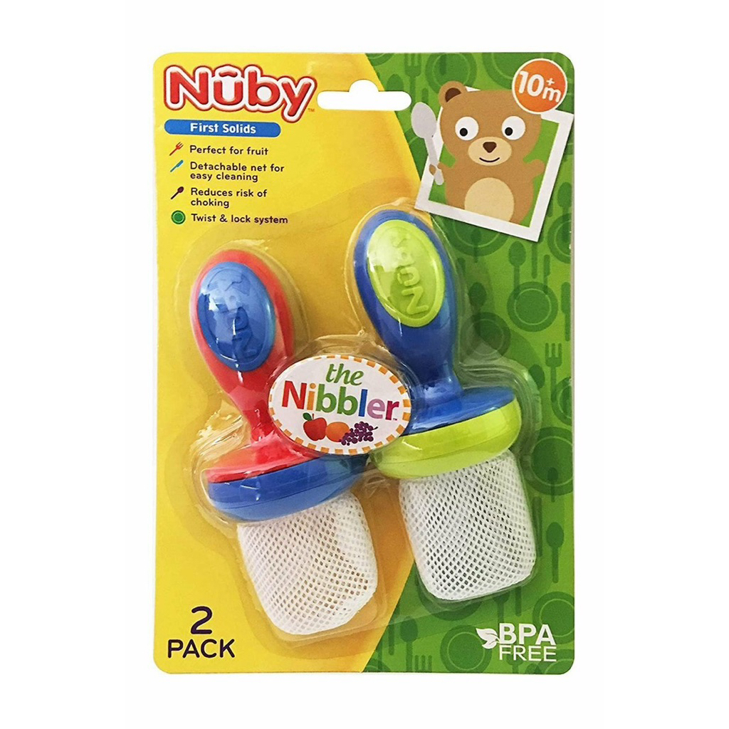 [🇺🇸 Hàng Mỹ] Set 2 Túi nhai hoa quả cho bé 10 tháng Nuby The Nibbler