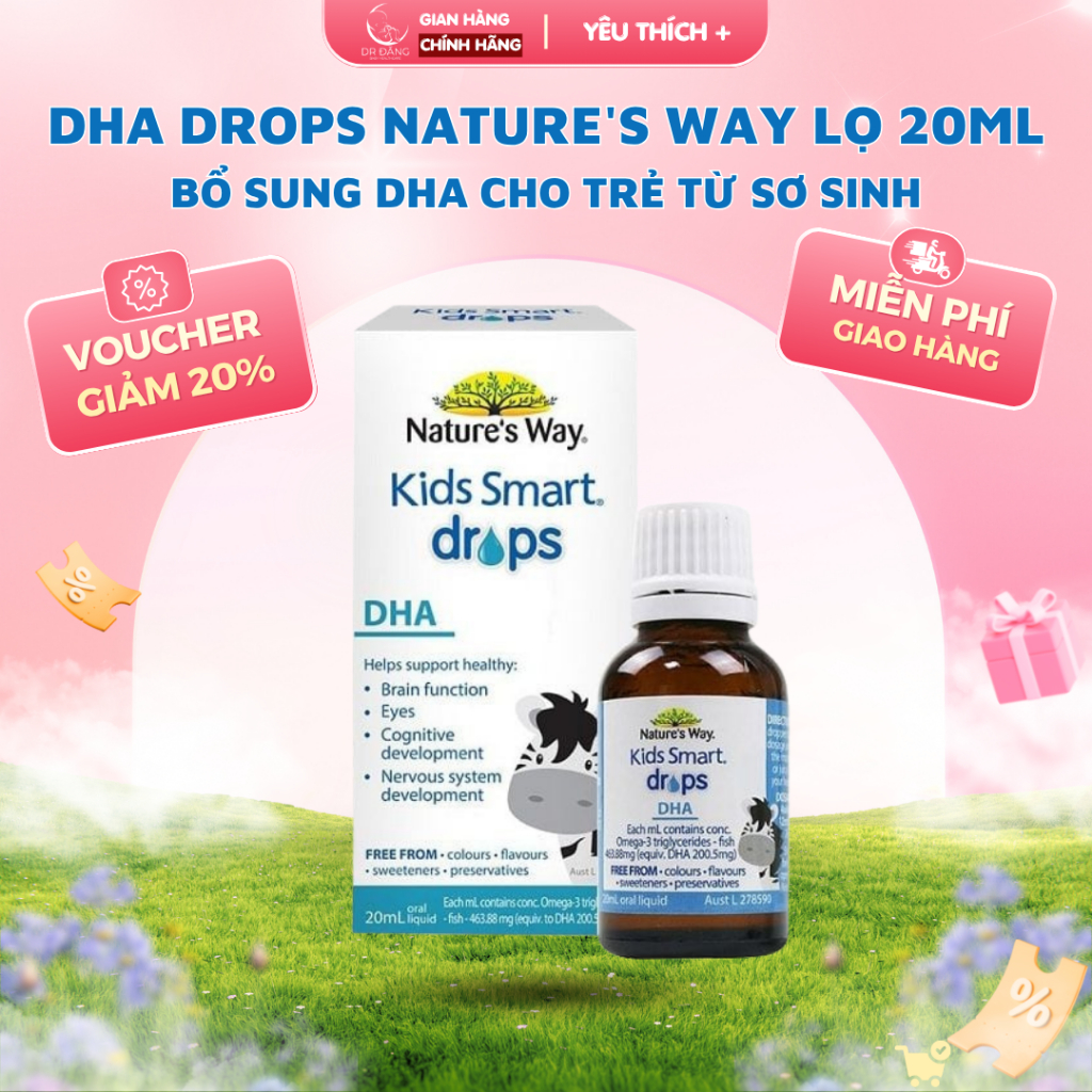 [Bác sĩ Đăng] DHA drops Nature's way bổ sung DHA cho trẻ từ sơ sinh - Lọ 20ml