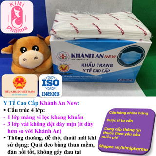 Khẩu trang y tế Khánh An NEW 4 lớp kháng khuẩn - 50 cái/hộp