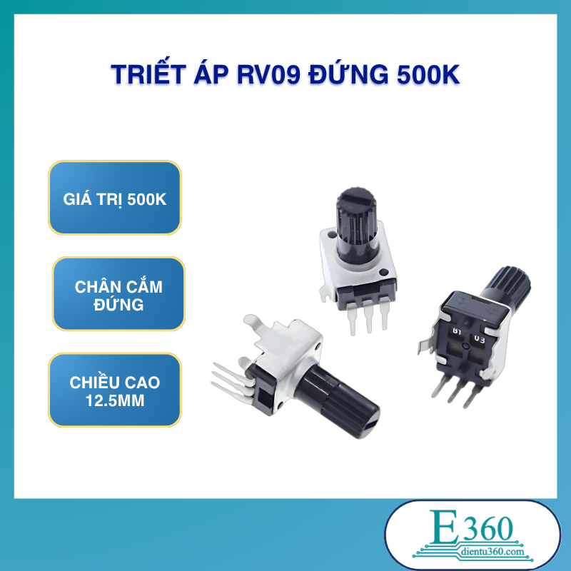 Triết Áp RV09 Đứng 500K (5Pcs)