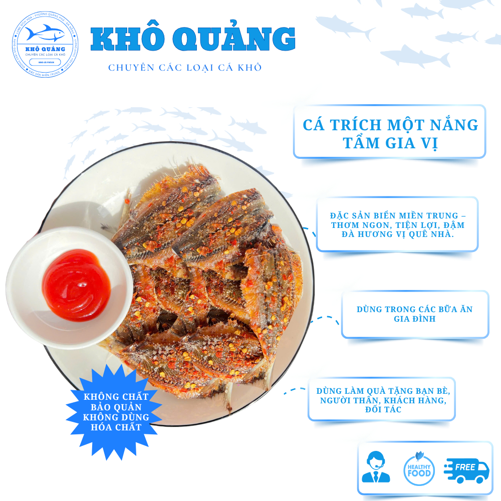 1Kg Khô Cá - Cá Trích Khô, Cá Trích Một Nắng Tẩm Gia Vị