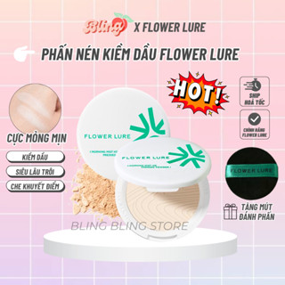  Phấn Phủ Kiềm Dầu Phấn Phủ Dạng Nén FLOWER LURE Siêu Mịn Lâu Trôi Kiềm Dầu Chống Nước Làm Sáng Đều Màu Da Che Phủ Tốt 