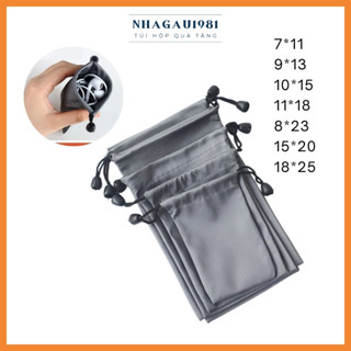 Túi Dây Rút Vải Da Chống Thấm Nước Đựng Phụ Kiện Cáp Sạc Tai Nghe Nhagau1981