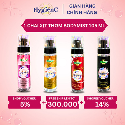 [GIÁ SỐC] Nước Hoa Bodymist Của HygienC Plus 105 ML - Lưu Hương Tới 8 Giờ (Dành Cho Nam Nữ)