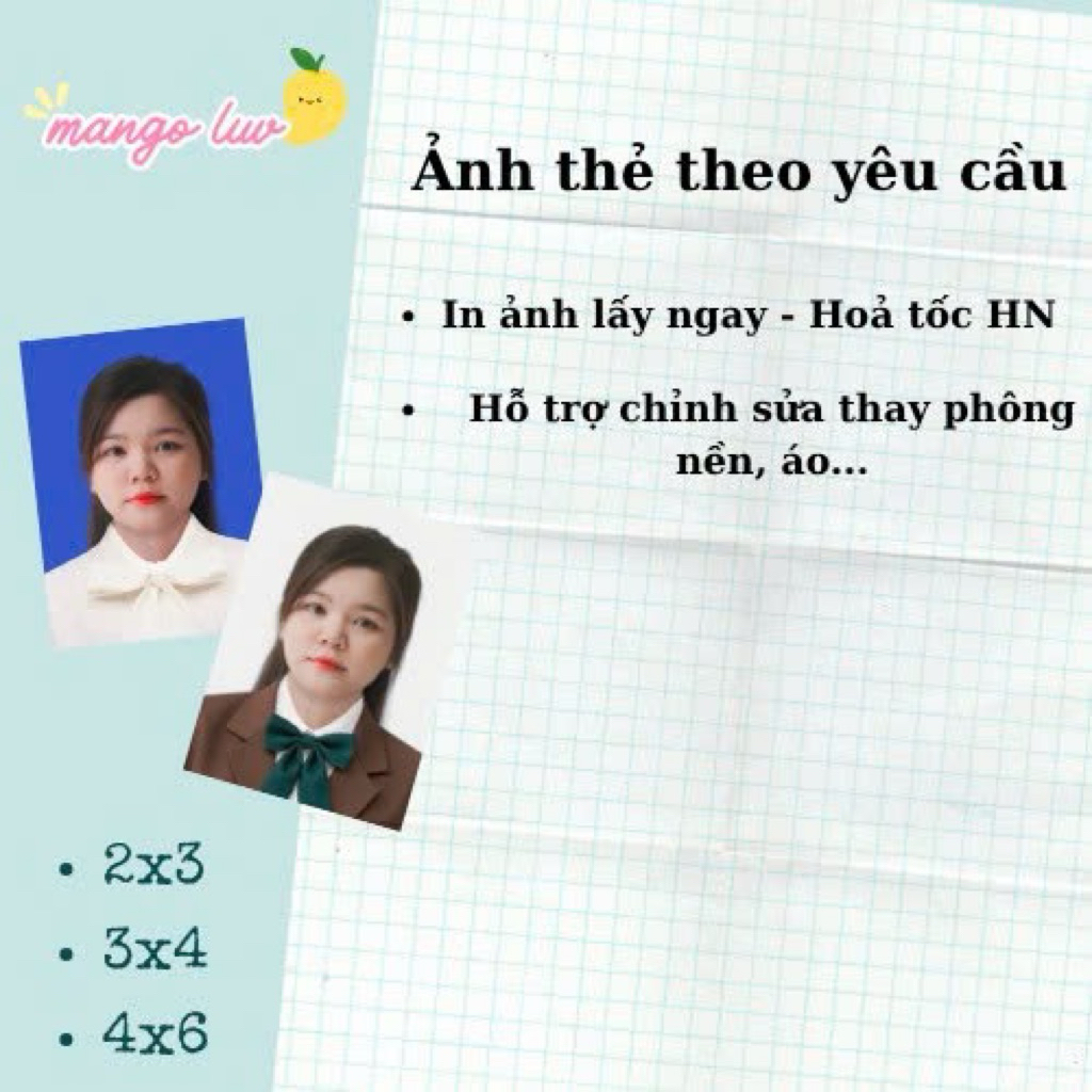 [Hỏa Tốc] Combo 10 ảnh thẻ in theo yêu cầu - hỗ trợ chỉnh sửa