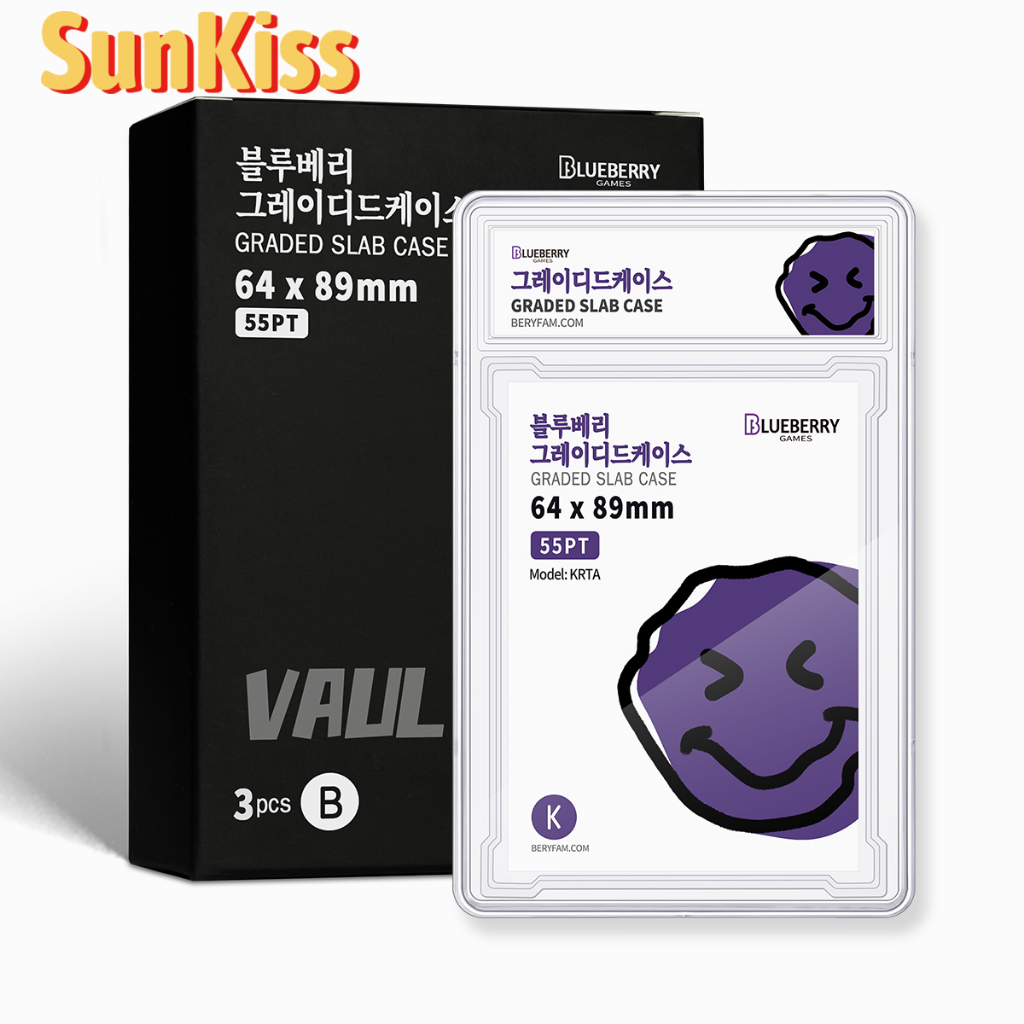 3 Cái Blueberry Hộp Slab PSA Chống Tia UV Hộp Bảo Vệ Thẻ Bài Bo Góc 55 PT Case PSA BERYFAM