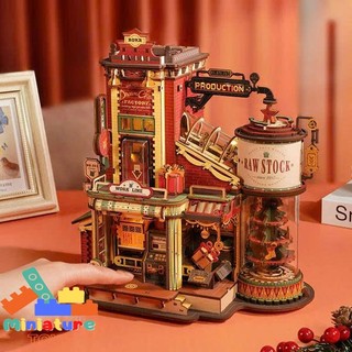  Hộp nhạc gỗ cơ động học DIY Rolife Dream Gift Factory Music Box 3D Wooden Puzzle EAB01 tự lắp ráp bằng gỗ 