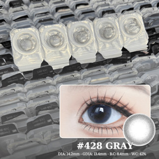   1-day  Lens mắt 428 Gray màu xám tự nhiên không viền dùng 1 lần lens 1 ngày đủ độ hãng LUNA EYES 