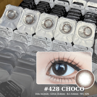 [1-day] Lens mắt 428 Choco màu socola tự nhiên, không viền, dùng 1 lần, lens 1 ngày hãng LUNA EYES