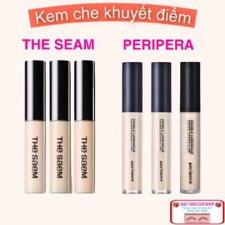  Kem Che Khuyết Điểm The SAEM Cover Perfection Tip Concealer 50ml Và PERIPERA Double Longwear Cover Concealer 5,5g 