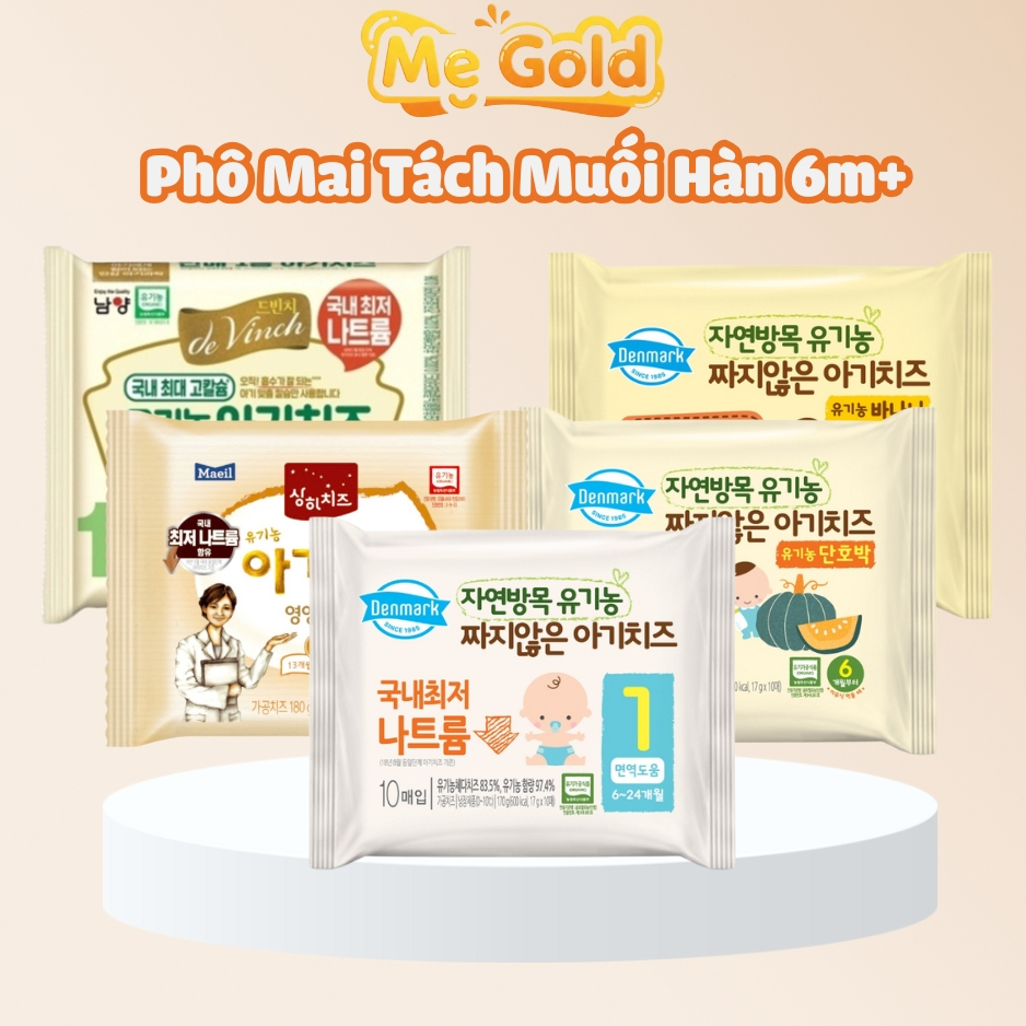 Phô mai hữu cơ tách muối DENMARK và NAMYANG Hàn Quốc cho bé, Phô mai hữu cơ hàn quốc cho bé từ 6 tháng tuổi Shopmegold1