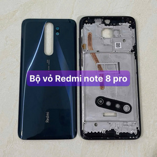 bộ vỏ sườn Redmi note 8 pro ,kèm khay sim,cụm kính camera