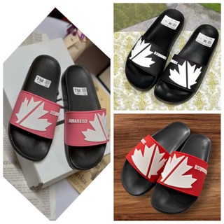  Dép lê nam nữ quai ngang DSQ2 phối LÁ PHONG dep icon dép nam boy phố DSQUARED2 đế cứng đẹp êm chân T96 