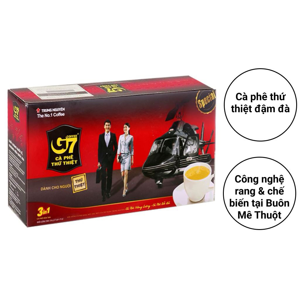 Cafe hoà tan G7 3in1 trung nguyên hộp 21gói và túi 50gói