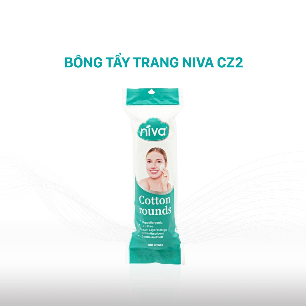 Combo Bông Tẩy Trang NIVA Tròn CZ2 – Gói 130 Miếng, 100% Bông Tự Nhiên, Mềm Mại Cho Da Nhạy Cảm