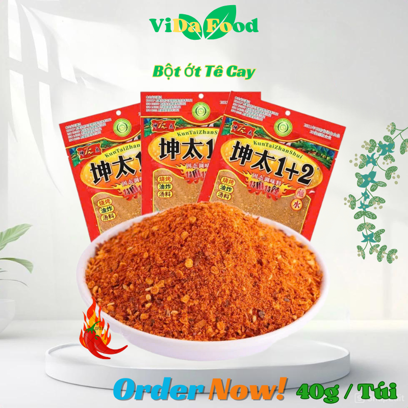 Bột Ớt Tê Cay Trung Quốc, Bột Ớt Siêu Cay (1+2) - Gia Vị Bột Ớt Trộn Cay Tê Gói 40G SP412325888