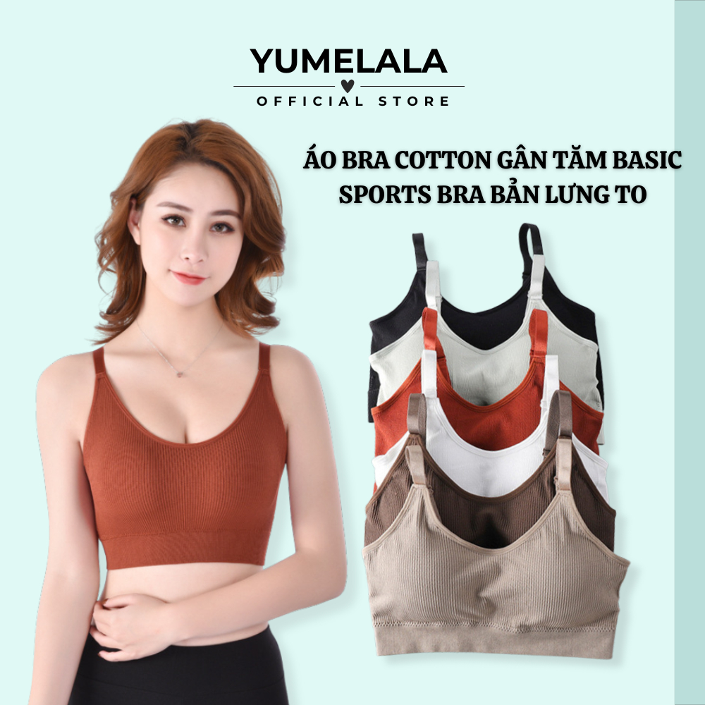 Set 3 Áo bra cotton Gân tăm Co giãn THOẢI MÁI - Áo bra tập gym (sports bra)