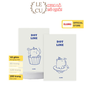 [Lốc 10 cuốn] Vở kẻ ngang chấm ghim Capybara KLONG B5 70GSM 80 120 200 trang