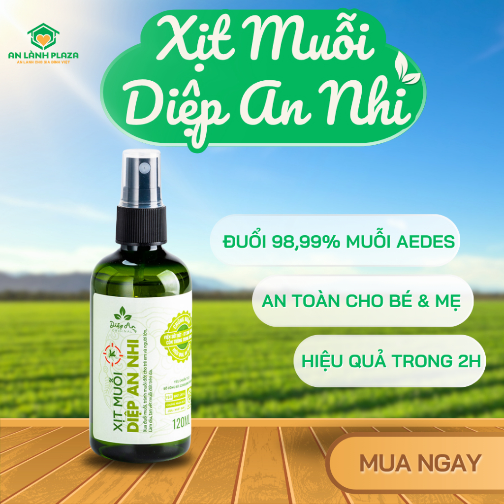 Xịt muỗi thảo dược cho bé Diệp An Nhi 50ml/120ml - Xịt muỗi cho trẻ phòng chống muỗi, tan vết đốt