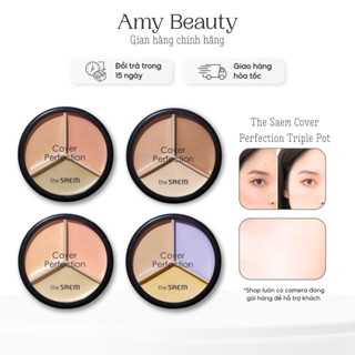  Bảng che khuyết điểm triệt sắc 3 ô đa năng The Saem Cover Perfection Triple Pot 