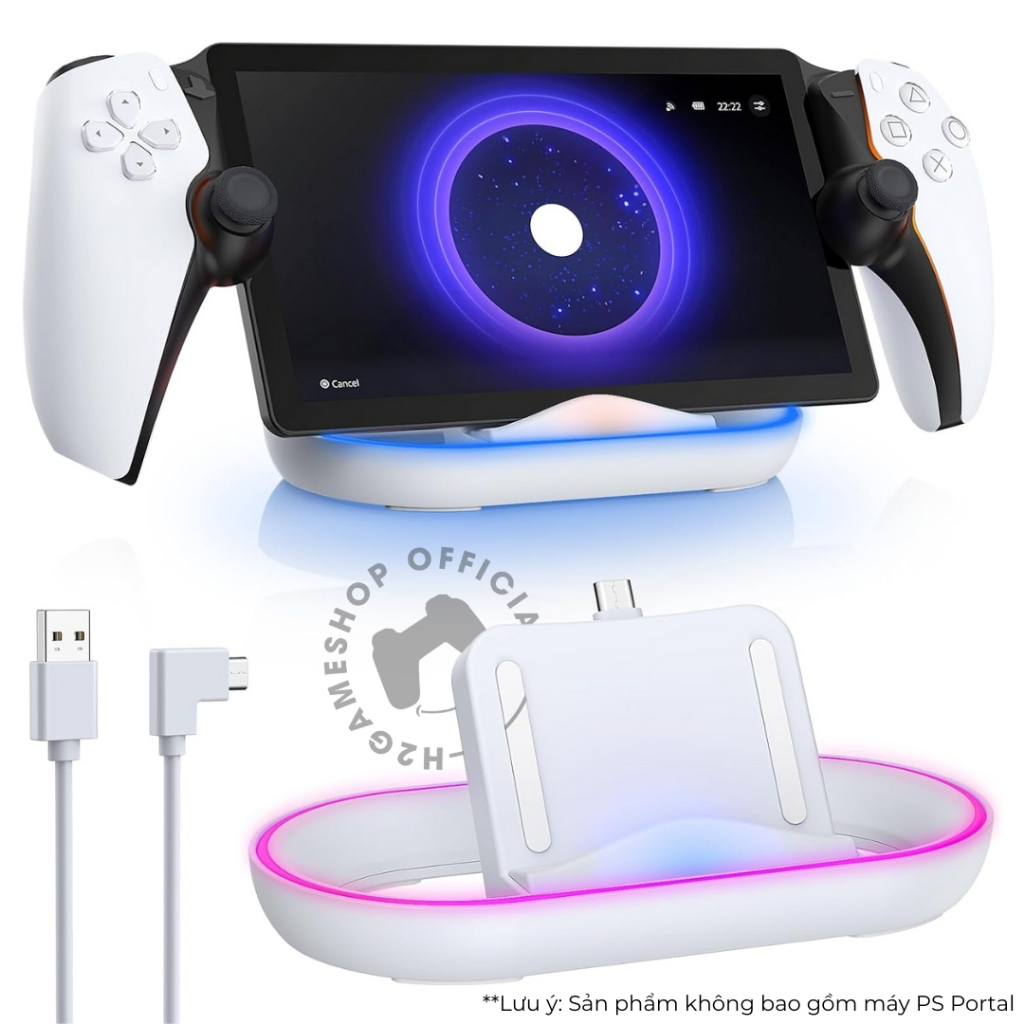 Đế Dock sạc cho máy PlayStation Portal RGB Cool 14 chế độ màu sắc Cổng sạc Type C Phụ Kiện PS Portal