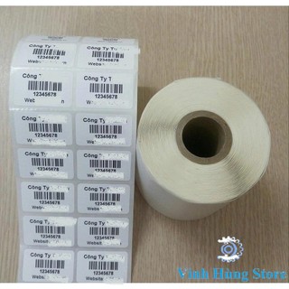 Giấy in mã vạch 2 hàng, in tem decal nhiệt 2 tem 35x22 mm