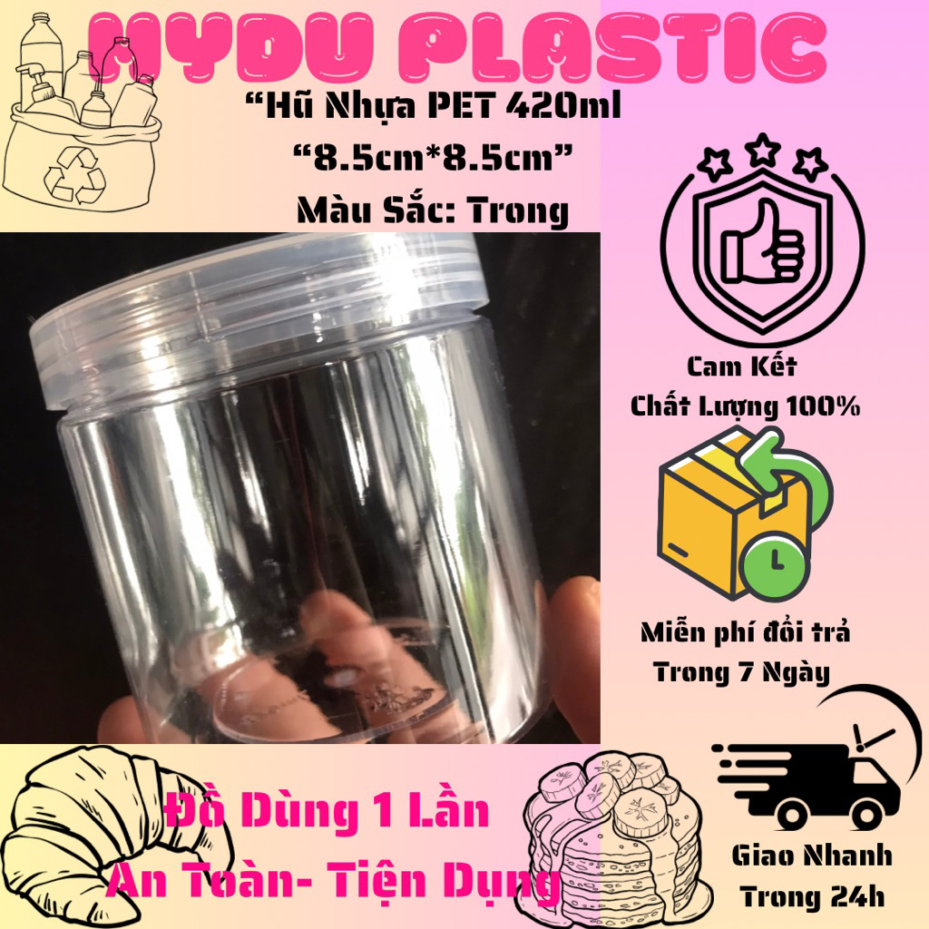 Hủ pet thực phẩm 420ml [8,5cm*8,5cm]