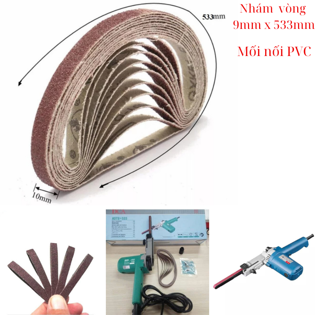 Giấy nhám - Nhám vòng mài inox 9-533mm ⚜️FREESHIP⚜️ BỘ 5 VÒNG