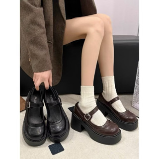  Giày búp bê nữ lolita chất da mềm sịn sò tăng chiều cao đế 5 cm siêu đẹp mã qv14 