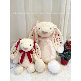 (TẶNG NƠ)Thỏ thêu tên MIX MÀU phong cách thỏ bông tai dài 40cm,60cm,75cm - Quà tặng sinh nhật