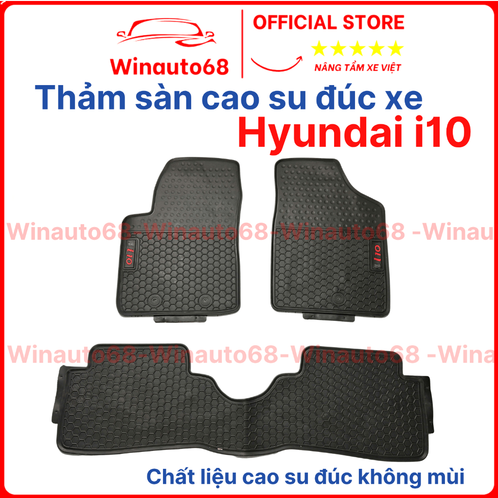 Thảm lót sàn cao su Hyundai i10 - Phụ kiện ô tô Winauto68