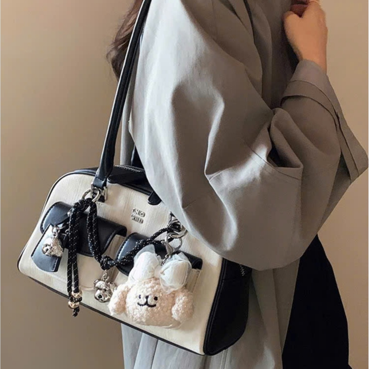 Túi xách Chio2nd nữ đeo vai size 29 kèm charm treo siêu xinh hàng Quảng Châu HS100#