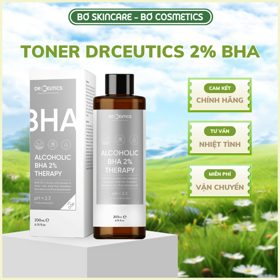 Dung dịch làm sạch và cân bằng da DrCeutics 2% BHA