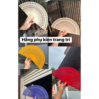  Quạt gỗ tre cầm tay phong cách Trung Hoa cổ trang cosplay trang trí nhà cửa đẹp,quạt trang trí tháp bánh nước 