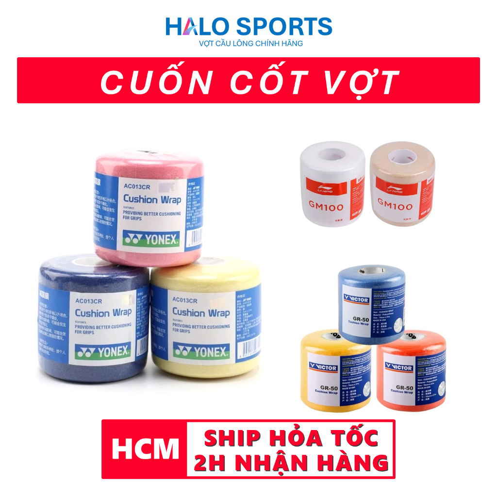 Cuốn Cốt Vợt Cầu Lông Các Hãng Yonex AC013CR, Lining GM100,Victor GR-50 Chính Hãng | Halo Sports