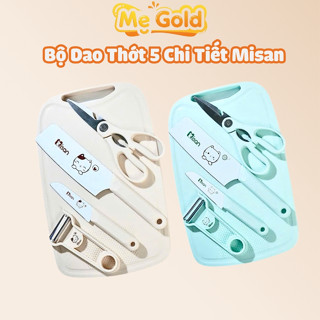 Dao thớt combo 5 dụng cụ Misan nấu đồ ăn dặm cho bé, Combo dao thớt Misan 5 chi tiết cực tiện lợi cho mẹ và bé