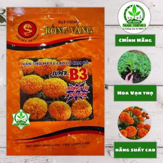Hạt Giống Hoa Vạn Thọ Mỹ F1 Cao Lỡ Cam Đỏ SUPER B3 RỒNG VÀNG (GÓI 1 gram)