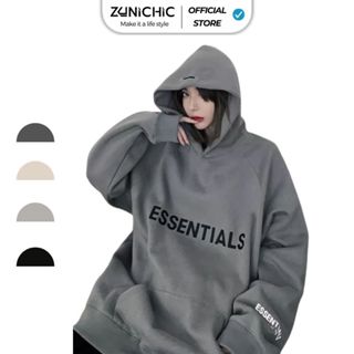Áo Khoác Hoodie Essentials Nam Nữ, Form Rộng Unisex Chất Nỉ Bông Dày Màu Xám HDAS 908 Unichic