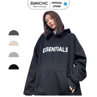 Áo Khoác Hoodie Essentials Nam Nữ, Form Rộng Unisex Chất Nỉ Bông Dày Màu Đen HDAS 908 Unichic