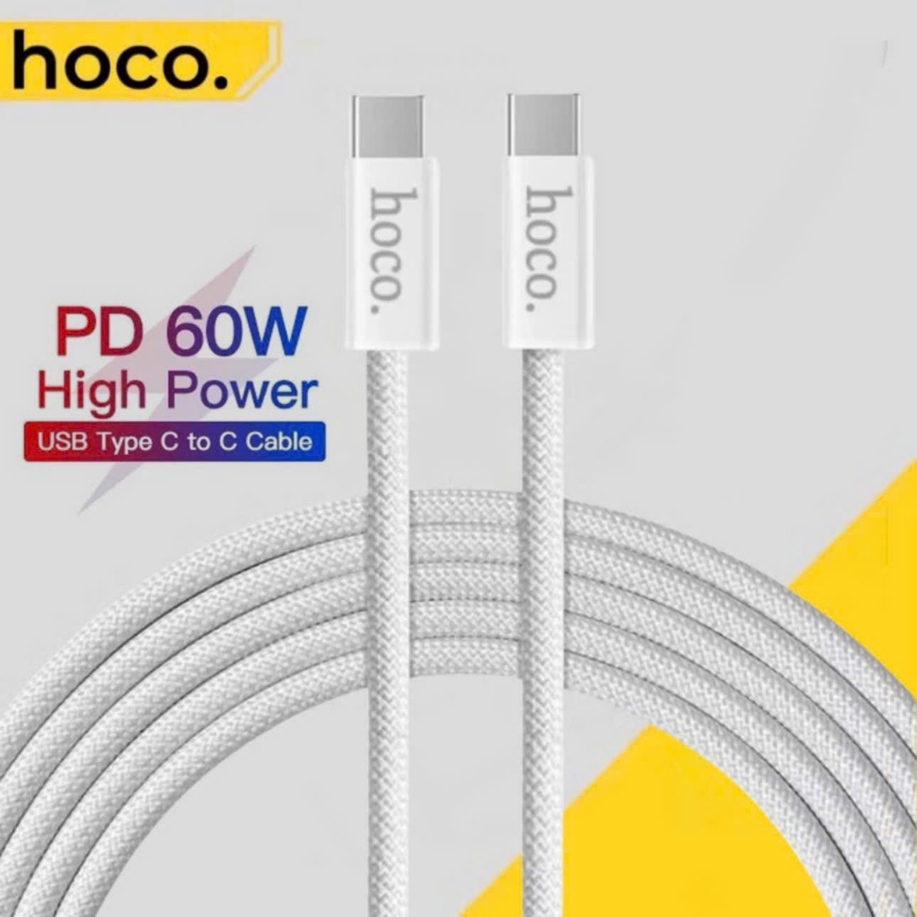Dây sạc nhanh 60w 2 đầu type c Hoco dùng cho phone 15 ... 16 17 Cáp sạc typec to typec dài 1m 2m