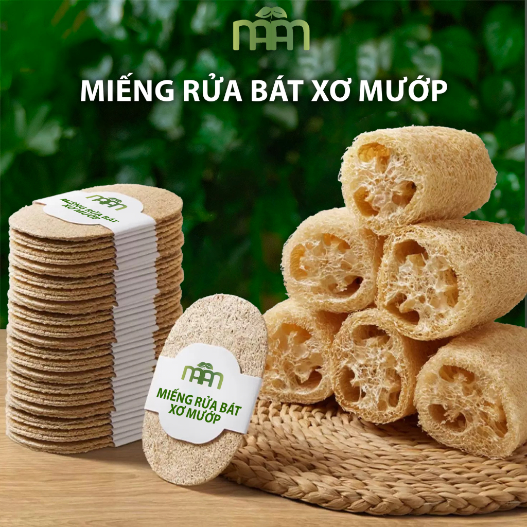 Miếng Rửa Chén Bát Xơ Mướp Đa Năng, Cọ Xoong Nồi Xơ Mướp Chống Trầy Xước Và Không Gây Hại Da Tay