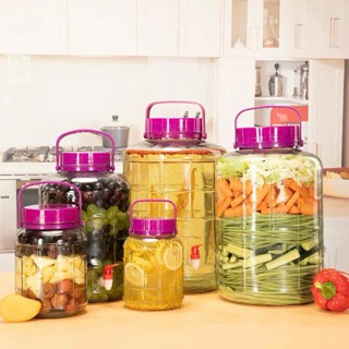 Bình Ngâm Rượu Thủy Tinh Nắp Đỏ Quai Xách Từ 2L Đến 35L